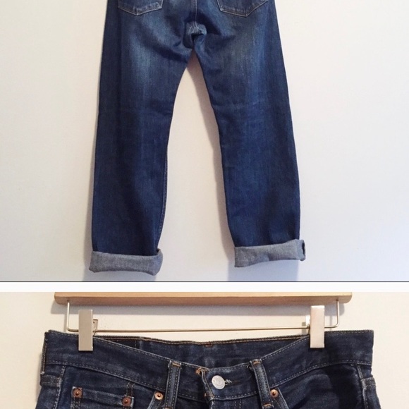 Levi 505 darkwash jeans high-waisted/straight-leg - Picture 2 of 5